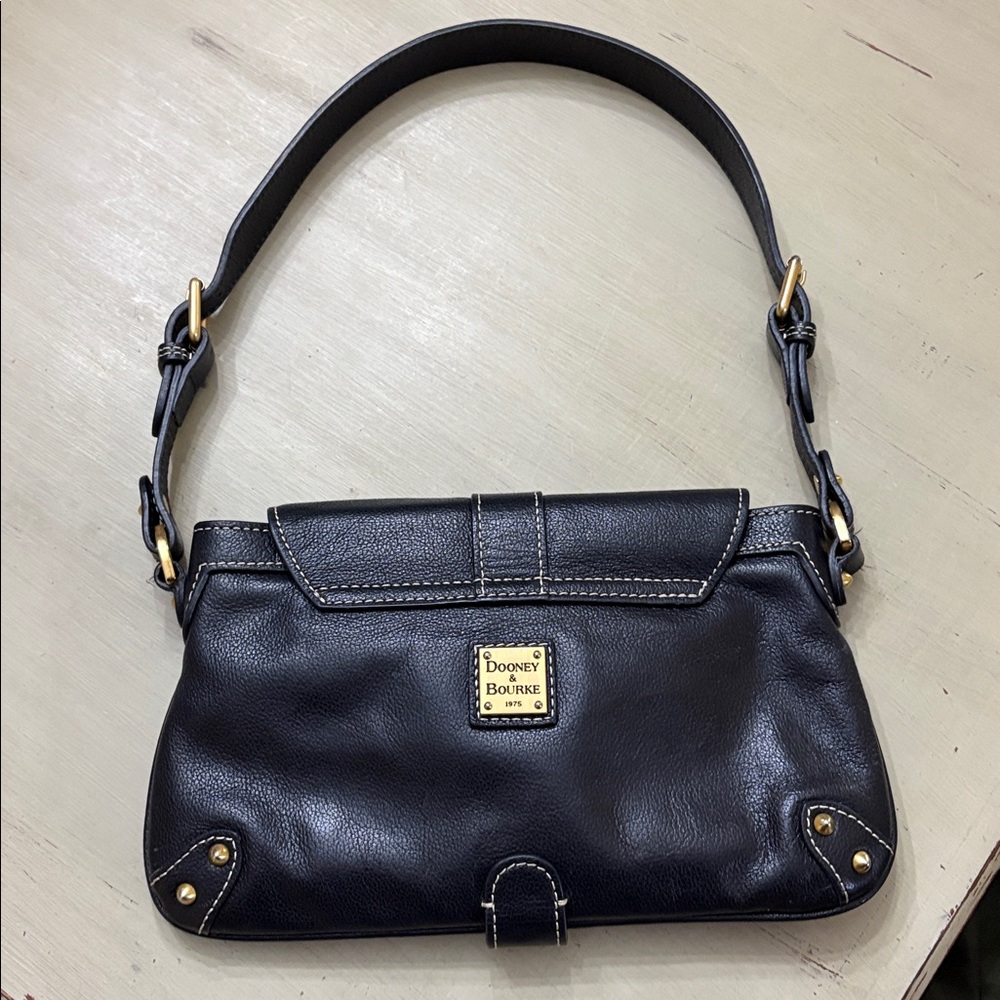 Black Leather Dooney and Bourke Shoulder Bag - Picture 2 of 9